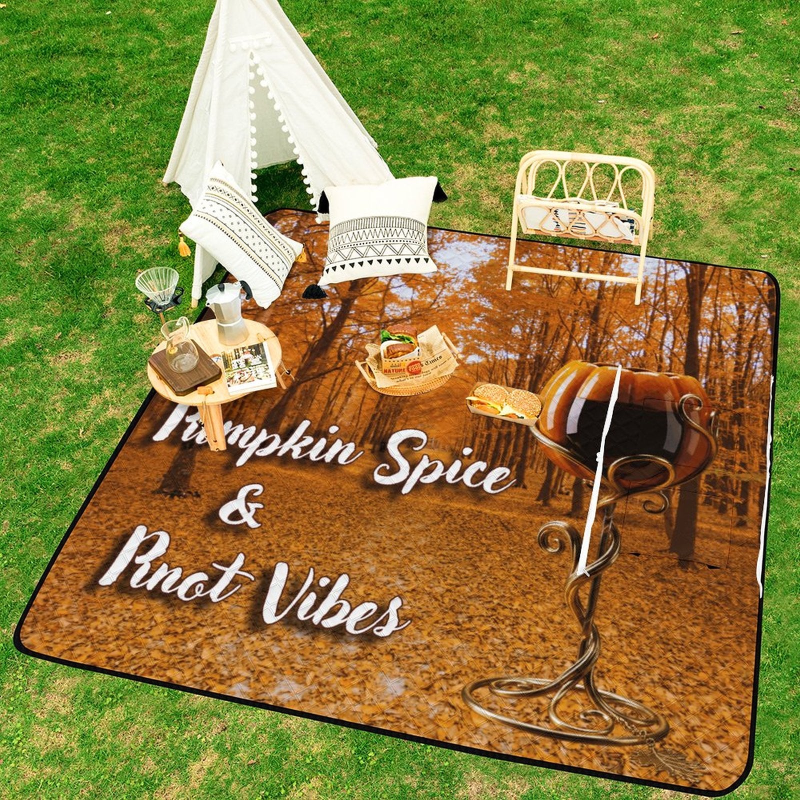 Zipper Foldable Picnic Mat- 79"x79"/200x200cm