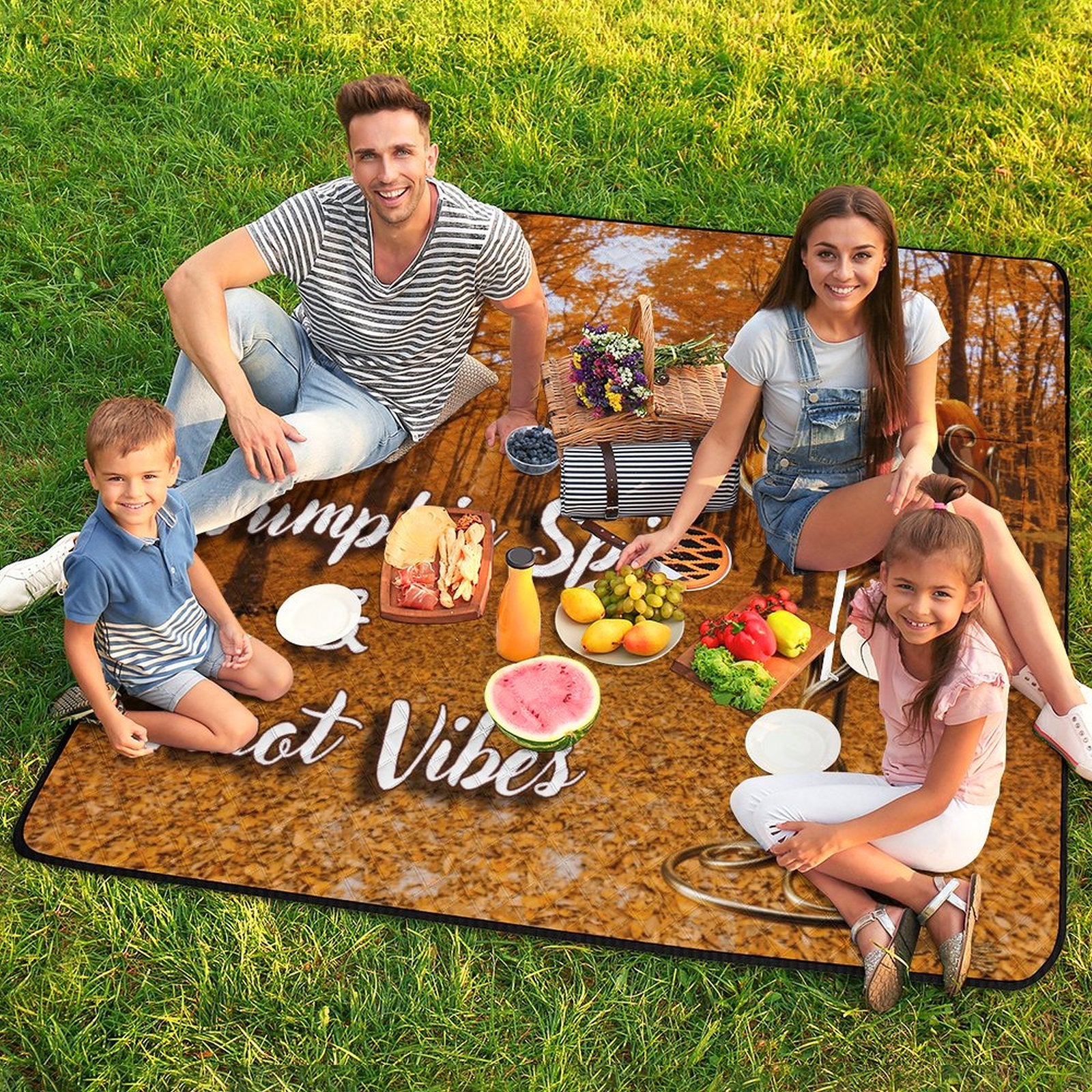 Zipper Foldable Picnic Mat- 79"x79"/200x200cm
